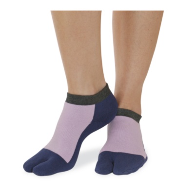 Injinji Mens / Womens Split Toe Mini Crew Socks, Pair plum