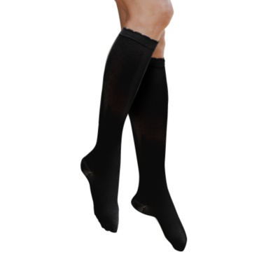 Smart Support Women's Solid Scalloped Top Light Support Trouser Socks, Pair