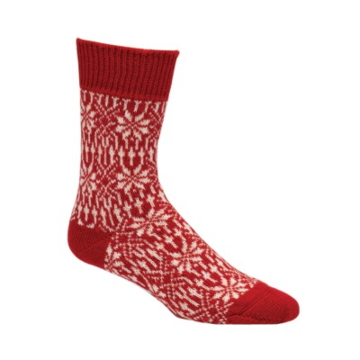 FootSmart Women's 100% Wool Snowflake Crew Socks, Pair - 60677