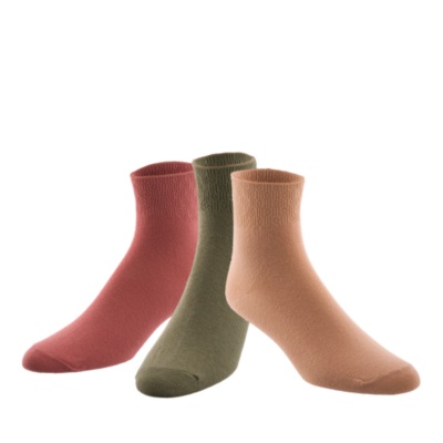 FootSmart Womens Diamond Quarter Socks, 3 Pair Pack
