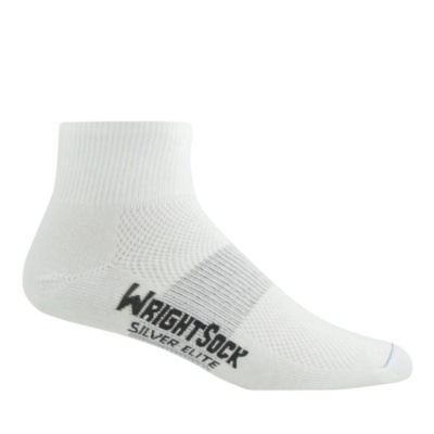 WrightSock Mens / Womens Double Layer Silver Elite Quarter Socks, Pair
