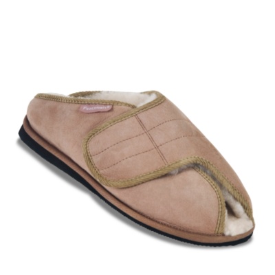 FootSmart Men's / Women's Genuine Sheepskin Open Toe Slide Slippers - 70460