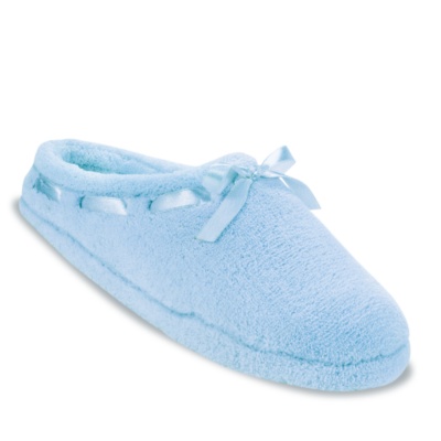 FootSmart Women's 'Micro-Terry Clog' Slippers   lt blue m/b