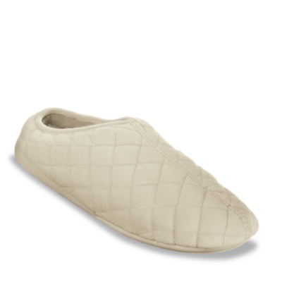 FootSmart Women's Satin 'Quilted Clog' Slippers  champagne w/d