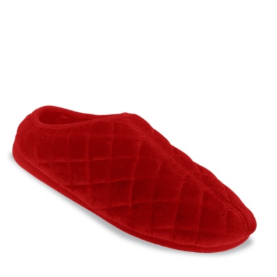 FootSmart Women's Satin 'Quilted Clog' Slippers  red w/d