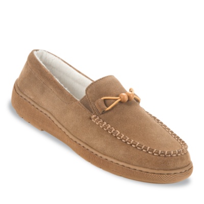 FootSmart Women's 'Twin Gore Bead Moccasin' Slippers   camel w/d