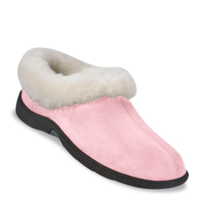 FootSmart Women's Shearling 505 Slippers  lt pink w/d