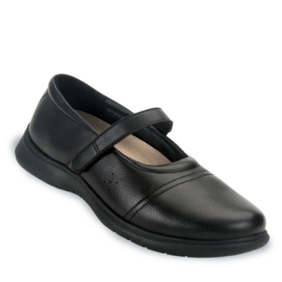 FootSmart Women's Anna Mary Jane   black leather w/d-e