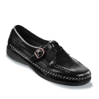 Dexter Women's Faith Moccasins  black leather ww/e-2e