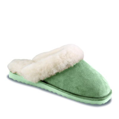 FootSmart Women's 'Classic Shearling Scuff' Slippers  sage green w/d