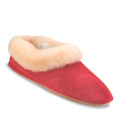 FootSmart Women's 'Shearling Cuff' Slippers  red