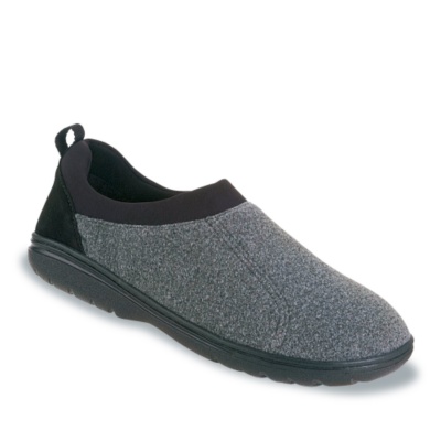 FootSmart Men's 'Polar Fleece' Slip-Ons  charcoal m/d