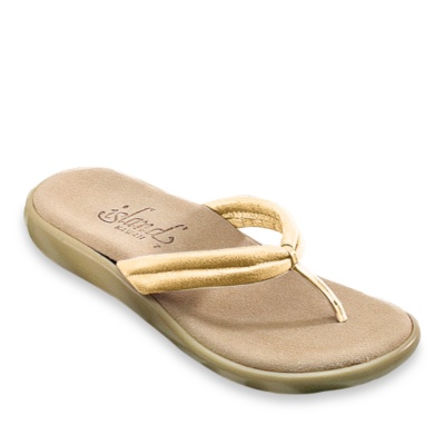 Island Hawaii Women's Thong Sandals  gold w/d-e