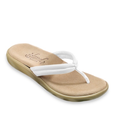 Island Hawaii Women's Thong Sandals  white m/b-c