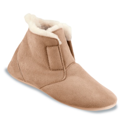 FootSmart Women's 'Open Wide' Sheepskin Booties  gold misty