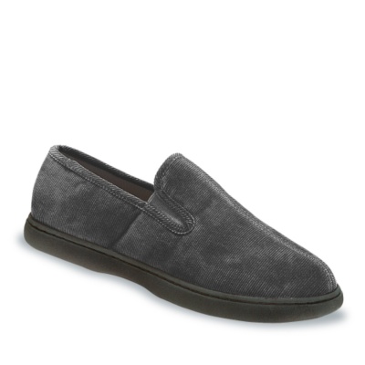 FootSmart Men's Corduroy Slippers  grey m/d
