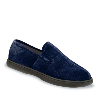 FootSmart Men's Corduroy Slippers  navy m/d