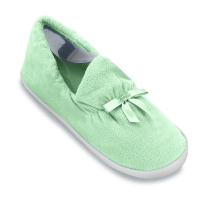 FootSmart Women's Micro Fleece Ballerina Slipper  eucalyptus