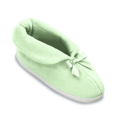 FootSmart Women's Micro Fleece Bootie Slippers  eucalyptus