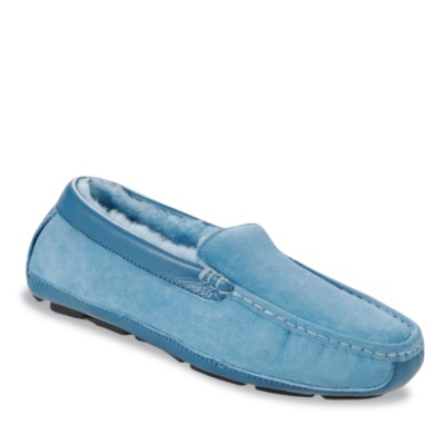 Acorn Women's Sheepskin Driver Indoor & Outdoor Slippers  karma blue