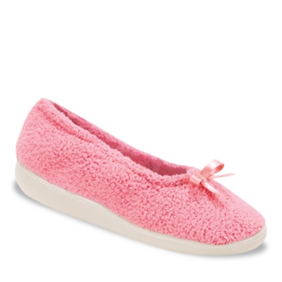 FootSmart Women's Micro-Terry Ballerina Indoor Slippers  pink