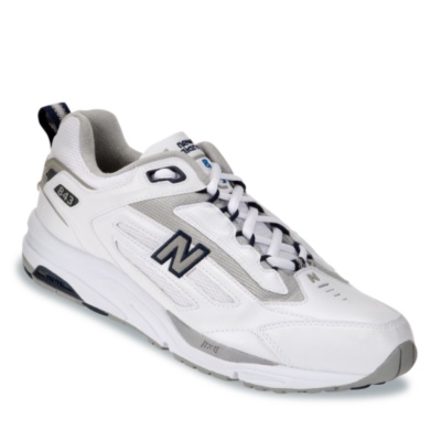 New Balance Men's 843 Tie Walking Shoes  white/navy ww/4e