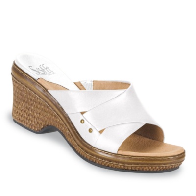 Sofft Women's Paris II Slides  white w/d-e