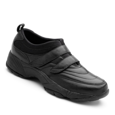 Propet Mens Double Hook-and-Loop Walker  black m/d