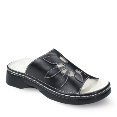Propet Women's Sunburst Walker Slides  black leather w/d