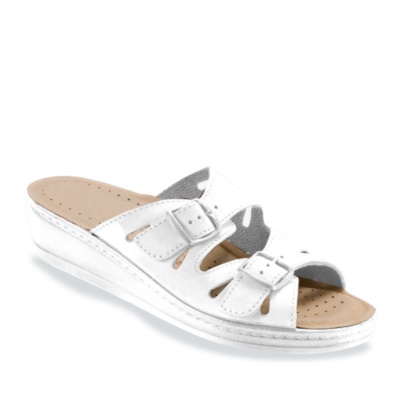 Fly Flot Women's 'Dana' Slides  white leather