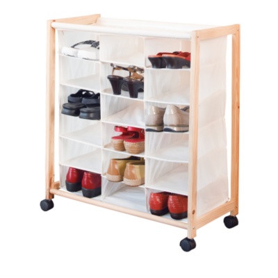 FootSmart : 18 Pocket Rolling Shoe Bin, Each : Foot Health > Shoe Storage