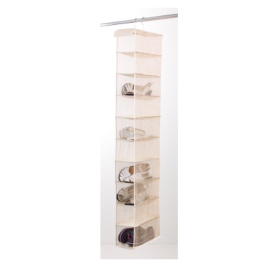 Whitmor 10-Bin Canvas & Mesh Hanging Shoe Bag, Each
