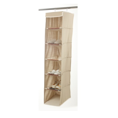 6-Bin Cedar & Canvas Hanging Shoe Bag, Each - 90136