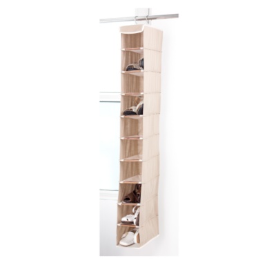 10-Bin Cedar & Canvas Hanging Shoe Bag, Each
