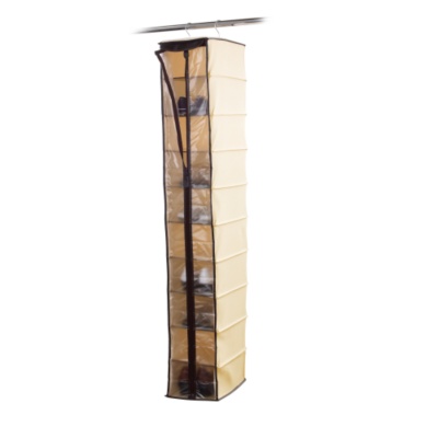 10-Shelf Shoe Organizer with Zipper, Each
