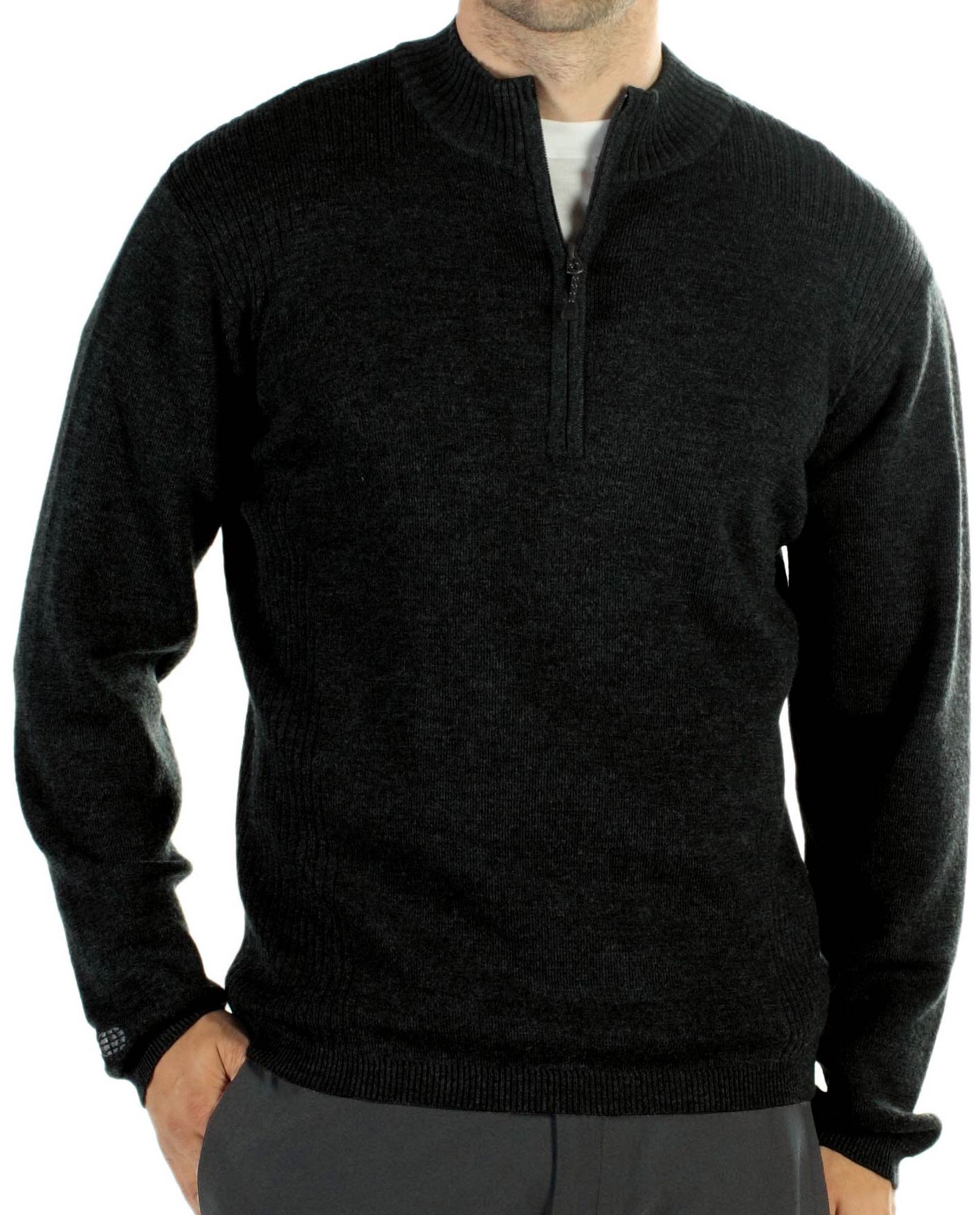 The Venture Wool 1/4 zip sweater is a high performance blend of merino wool ...