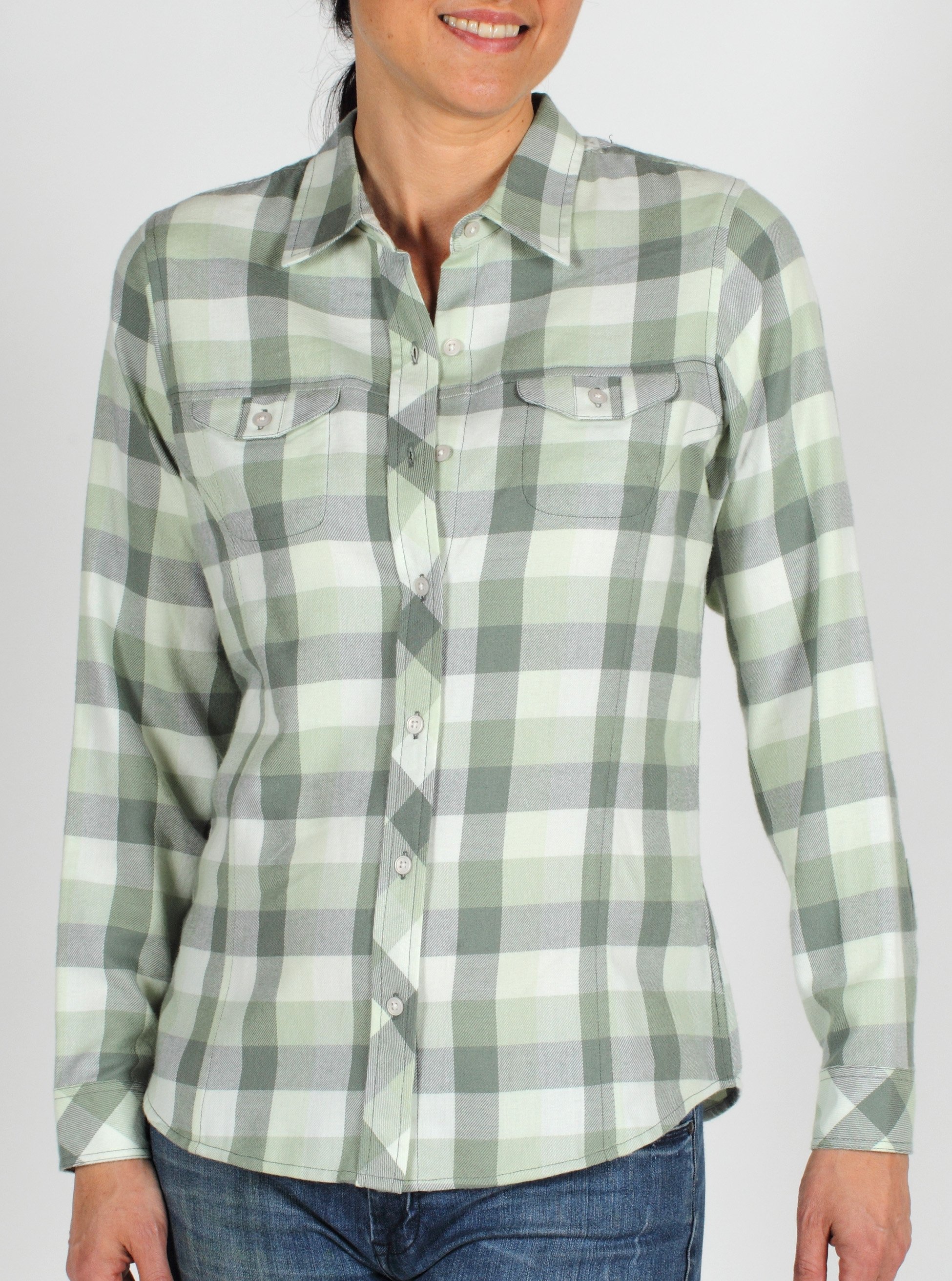 Feel light and comfortable in the Pocatello long-sleeve, a soft flannel plaid...