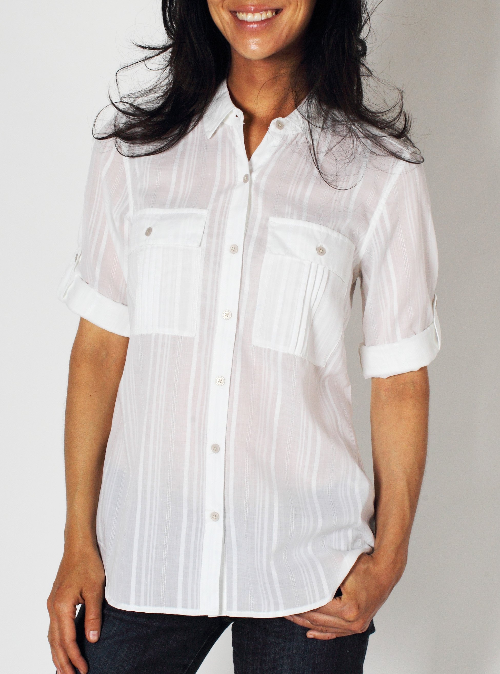Be ready for summer fun in the Kamili. This lightweight cotton-blend button ...