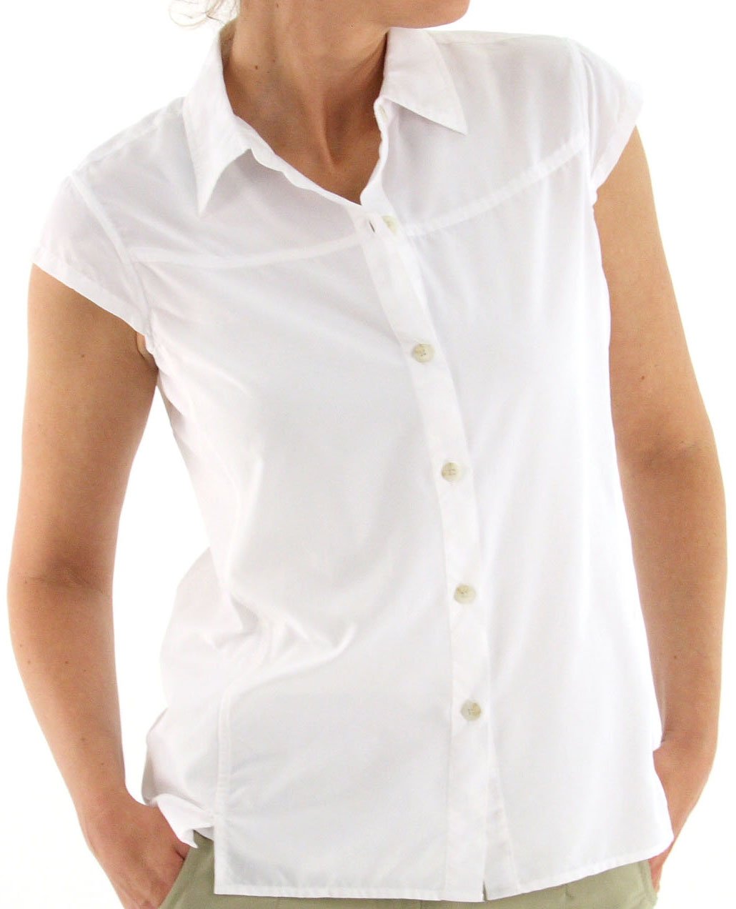 The sun protective Dryflylite offers moisture wicking and wrinkle resistance ...