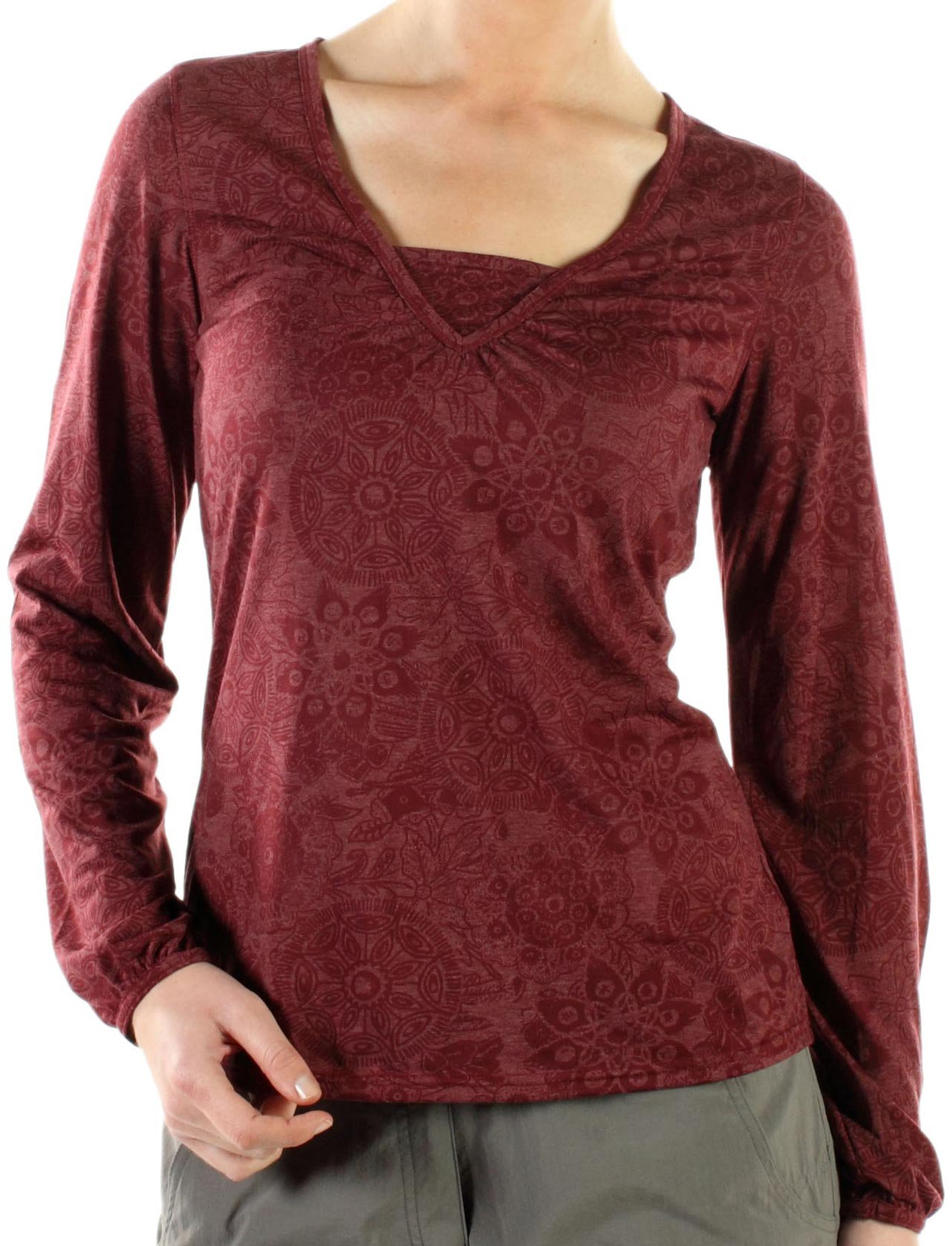 Look fabulous wherever you roam in the aZa V-neck shirt. Functional fabric ...