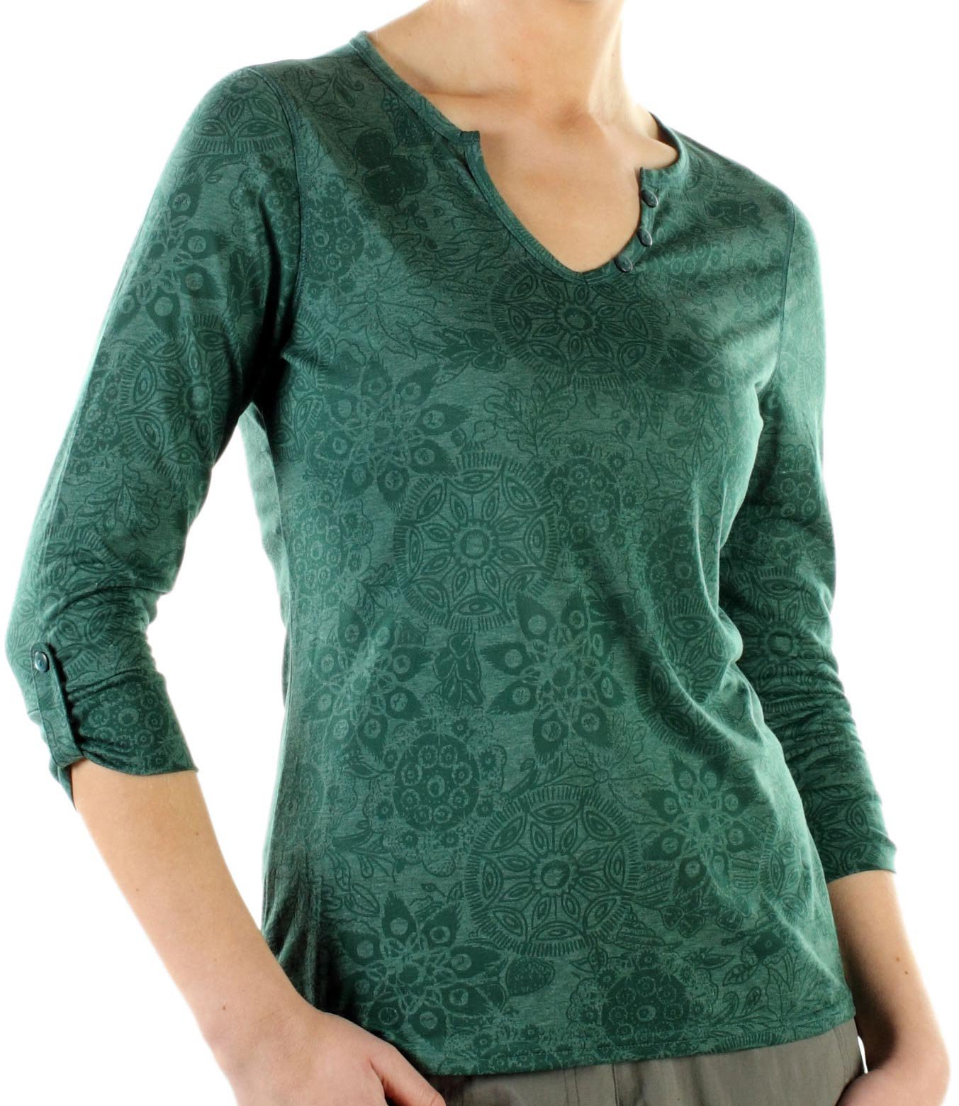Look fabulous wherever you roam in the aZa Notch Neck shirt. Functional ...