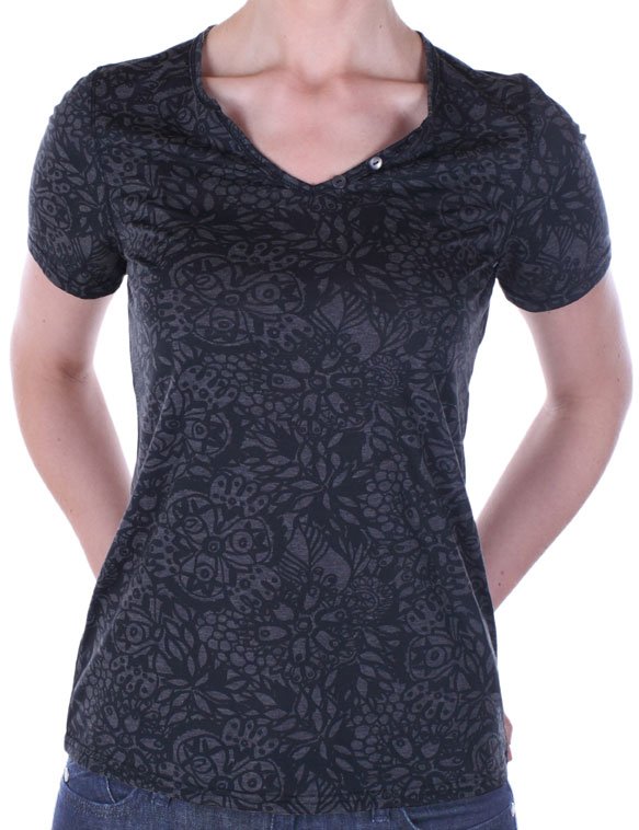 Look fabulous wherever you roam in the aZa Notch Neck shirt. Functional ...