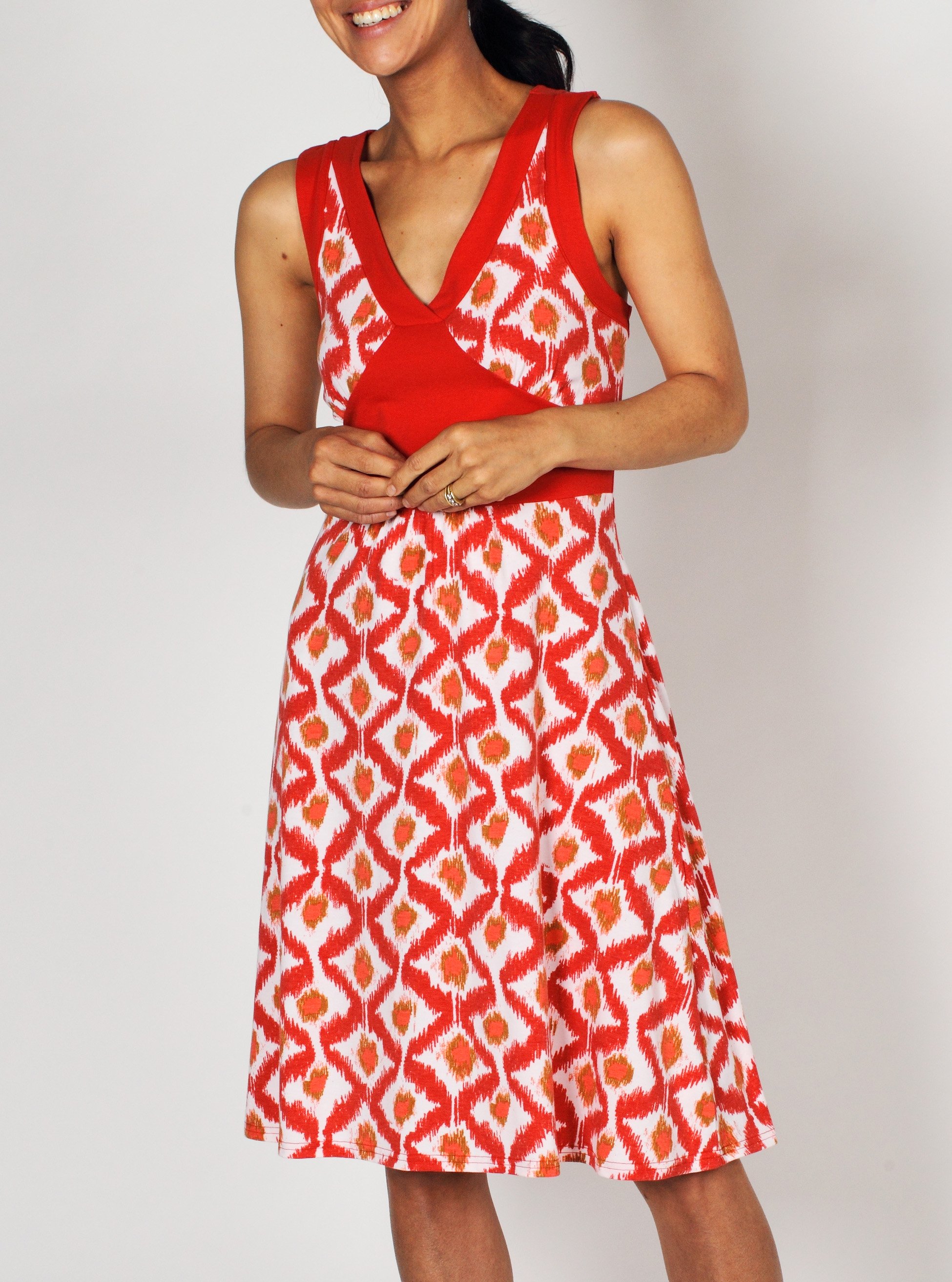 The diamond print Go-To Crossback Dress features dri release ® with Fresh ...