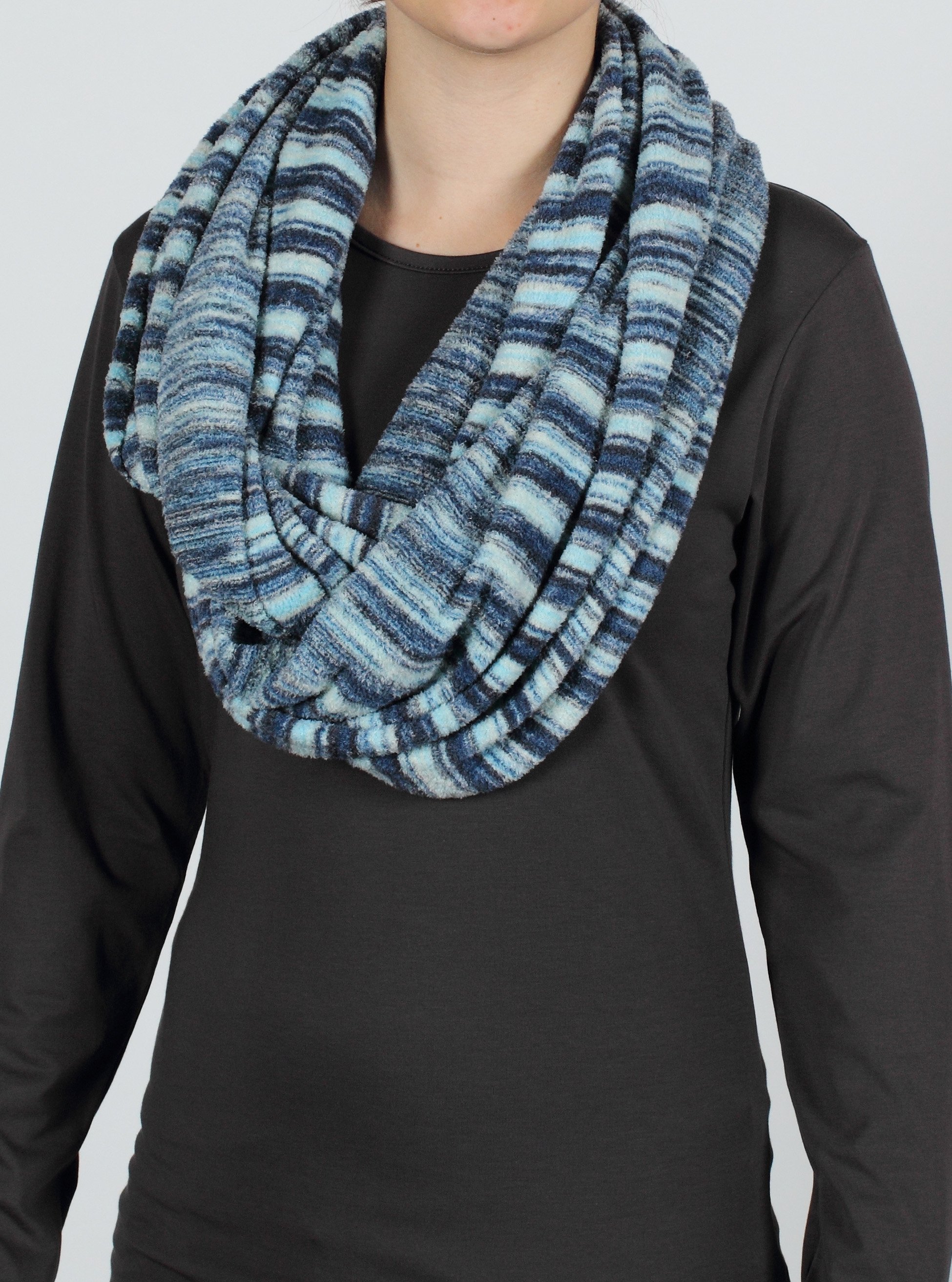 There are as many ways to wear the Irresistible Neska Stripe Infinity Scarf ...
