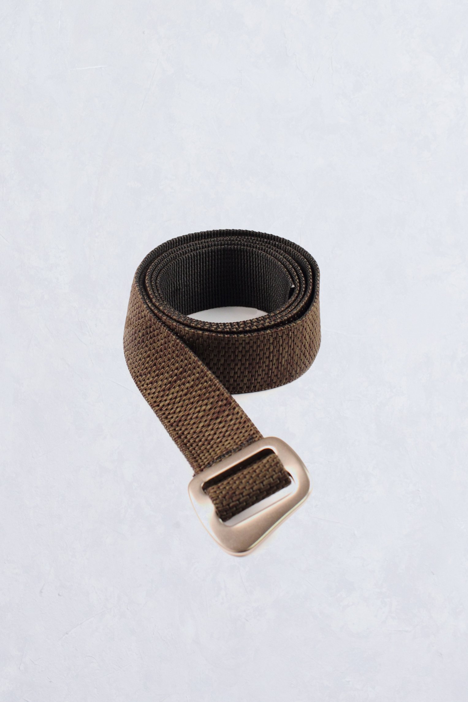 With a brushed aluminum buckle, this belt is a durable way to cinch up.