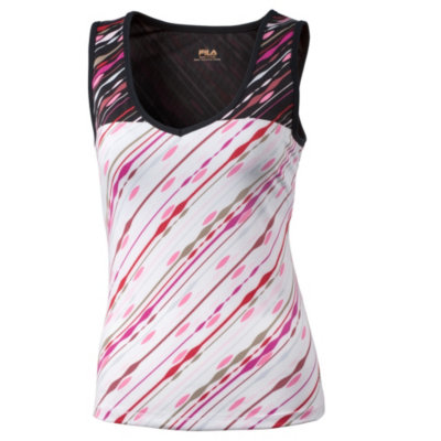 Ribbon printed v-neck tank