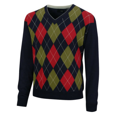 argyle v-neck sweater