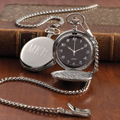 Black-face Silver-plated Pocket Watch