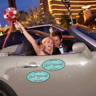 Personalized Wedding Window Clings for Your Car - Set of 2