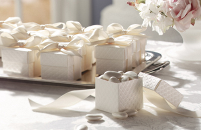 Sample, Quilted Off-White Favor Box